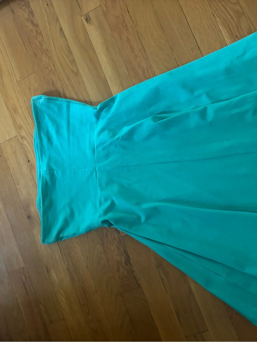 Express Strapless Turquoise Fit & Flare Dress